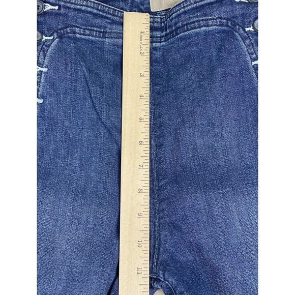 Mother Jeans Womens 28 Blue Sailor Tripper Flared High Rise Side Button Fly - Picture 7 of 15